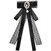 Hezhou Spilla con Fiocco di Perle e Cristallo - Spilla da Donna con Papillon Regolabile per Feste