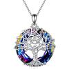 YAFEINI Collana Albero della Vita in Argento Sterling con Cristallo, Ciondolo Albero della Vita, Collana da Donna, Gioielli, Regali, Normale Größe, Argento sterling, Nessuna pietra preziosa