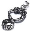 GTHIC Norse Dragon Ouroboros Collane con ciondolo per uomo Donna Gioielli vichinghi con catena, ciondolo in argento