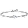 AM RINO MILANO Bracciale tennis donna con cuore colorato in zirconi, elegante gioiello brillante, disponibile in più colori, idea regalo romantica per fidanzata (bianco)