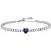 AM RINO MILANO Bracciale tennis donna con cuore colorato in zirconi, elegante gioiello brillante, disponibile in più colori, idea regalo romantica per fidanzata (blu)