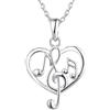 starchenie Starnny Collana chiave di violino Argento 925,Collana Nota musica Cuore con Regali di Gioielli Placcati Oro Bianco per Donna