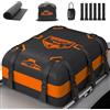 Rymopuey Box Tetto Auto 20Cu.Ft/566L, Baule Auto Tetto Inimpermeabile 1000D Arancia, Baule Auto Tetto con Tappetino Antiscivolo e 10 Cinghie, Box Tetto Auto per Auto con/senza Portapacchi