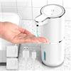 HAPPHOOH Dispenser Sapone Automatico, 380 ml Dispenser Sapone Bagno con Sensore di Movimento Infrarossi, Parete, Ricaricabile Tramite USB, Impermeabile IPX5, Adatto per Cucina, Bagno
