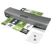 Leitz iLAM Office Pro Plastificatrice A3 ? Riscaldamento ultra-rapido in 1 min, 75-125 mic, anti-inceppamento, spegnimento automatico, include 5 pouch A4 per plastificazione, grigio-bianco, 75180084