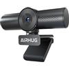 AIRHUG Webcam streaming 2K 60fps con doppio microfono e copertura per la privacy
