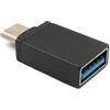 System-S Adattatore USB 3.1 tipo C maschio a 3.0 A femmina 5 Gbps in nero