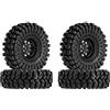 INJORA 1.0 Beadlock Cerchioni Ruote Pneumatici Set -3.78mm Offset Cerchioni Ruote per Axial SCX24 FMS FCX24 FCX18 TRX4M AX24 1/18 1/24 RC Crawler, Nero
