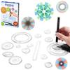 LEAZZLE Spirograph,28 Pezzi Kit Righello Disegno Ingranaggi, Spirografo per Bambini Kit Creativo, Kit Disegno Bambini, Set Spirale, Spirografo per Adulti, Gioco Creativo Mandala