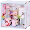 I-TOTAL ® - Mini House DIY Kit di Montaggio 3D, Casa in Miniatura da Costruire, Nook Book Creativo, Dream Rooms, Decorazione per Scrivania e Libreria, Idea Regalo (MINI WORLD) (COZY TIME)