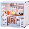 I-TOTAL ® - Mini House DIY Kit di Montaggio 3D, Casa in Miniatura da Costruire, Nook Book Creativo, Dream Rooms, Decorazione per Scrivania e Libreria, Idea Regalo (MINI WORLD) (DELICIOUS TIME)