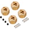 INJORA RC Ottone Adattatore Metallo Ottone Accessori Ruota Esagonale Hub 8 9 10mm per Axial SCX10 90046 RR10 RGT 86100 1/10 RC Crawler Auto, 4 PZ(8mm)
