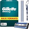 King C. Gillette Gillette Lamette Mach 3, 20 Cartucce per Rasoio Barba Uomo, Multicolore