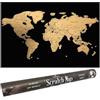 Cello Splosh Scratch Off World Map Poster - Travel Tracker Map of the World with Scratch Chip Black Colour for Travel Enthusiasts - A2 Size Ideal Gift for Men & Women Bucket List for Adventurers