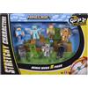 Heroes of Goo Jit Zu Minecraft Mini Actionfigures Confezione da 8 - Figure giocattolo elastiche e pieghevoli per fan di Minecraft 4+ anni.
