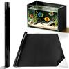 chituodian Adesivo Statico Sfondo Acquario 3D, 40 X 200 CM Pellicola Sfondo per Acquario Parete Posteriore Dell' Terrario, Autoadesiva per Pellicola Adesiva Nera Nero PVC Pannello Posteriore Ritagliabile