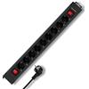 REV Socket line, 9-fold with 2 switches
