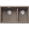 BLANCO SUBLINE 430/270-U - Lavello da cucina in granito sotto-top doppio per basi di lavello con larghezza di 80 cm - SILGRANIT - Marrone - 523158