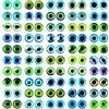 MWOOT 100 Pezzi 12MM Colorati Occhi di Vetro, Glass Cabochon Eyes Dragon Eyes, 50 Stile Verde Blu Vetro Occhi Bambole Animali Dinosauro per DIY Monili Che Fanno Scrapbooking Giocattoli Artigianale