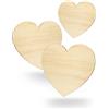 Kleenes Traumhandel - Bellissimi cuori in legno, tipo 2, ideali come decorazione per matrimoni, pareti e porte (set da 3 pezzi, 112 x 100 mm)
