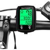 JZK - Computer da bicicletta cablato con retroilluminazione LCD, 19 funzioni. Tachimetro impermeabile per bicicletta, contachilometri con cavo per MTB e mountain bike. Accessorio per bicicletta