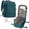 suradar Zaino Ryanair Sottovuoto da Viaggio con Pompa Wizzair Eurowings Vueling Zaino con Sottovuoto Incorporato Aereo Bagaglio a Mano Vacuum Backpack Blu pavone