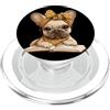 Bookworm Teacher Theme Library Reader Gr Ritratto grafico per amanti dei cani da lettura libro aperto Bulldog francese PopSockets PopGrip per MagSafe