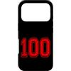 Numbers and Letters Custodia per iPhone 17 Pro Numero 100 in stile squadra sportiva rossa