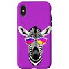 Zebra Wearing Cool Shades Vaporwave Suns Custodia per iPhone X/XS Zebra Indossare Cool Occhiali Da Sole Vaporwave Tramonto 80s 90s Retro
