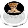 Bookworm Teacher Theme Library Reader Gr Baby Tiger Open Book Reading Graphic Portrait Occhiali rotondi PopSockets PopGrip per MagSafe