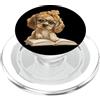 Bookworm Teacher Theme Library Reader Gr Cucciolo Libro Aperto Lettura Dog Lover Graphic Portrait Oversize PopSockets PopGrip per MagSafe