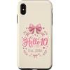 Hello Ten Est 2016 10th Birthday 10 Year Custodia per iPhone XS Max Hello Ten Est 2016 Coquette Bow 10° compleanno ragazza