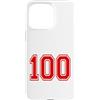 Numbers and Letters Custodia per iPhone 15 Pro Max Numero 100 in stile squadra sportiva rossa