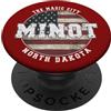 North Dakota born and pride Minot Nord Dakota, Vintage bandiera americana PopSockets PopGrip Adesivo
