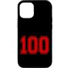 Numbers and Letters Custodia per iPhone 12/12 Pro Numero 100 in stile squadra sportiva rossa