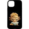 Smart Amphibian Teacher Reader Graphics Custodia per iPhone 15 Plus Carino Axolotl lettura libro amante animale grafico bambino ritratto