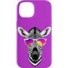 Zebra Wearing Cool Shades Vaporwave Suns Custodia per iPhone 14 Zebra Indossare Cool Occhiali Da Sole Vaporwave Tramonto 80s 90s Retro