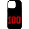 Numbers and Letters Custodia per iPhone 15 Pro Max Numero 100 in stile squadra sportiva rossa