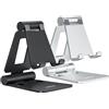 Nulaxy Supporto doppio pieghevole per cellulare, 2 pezzi, regolabile supporto per telefono da tavolo compatibile con iPhone 14 13 12 11 Pro Xs Xs Max Xr X 8, tutti i telefoni, nero&argento