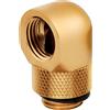 Corsair Hydro X Series Adattatore Rotante a 90 gradi, Confezione Doppia (Filettatura G1/4 BSPP, Durata in Ottone Massiccio, Meccanismo di Rotazione Sicuro, Ottimizzato Per Portate Elevate) Oro