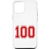 Numbers and Letters Custodia per iPhone 12/12 Pro Numero 100 in stile squadra sportiva rossa