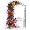 Relaxdays Arco in Metallo per Rose e rampicanti, HxLxP: 216 x 140 x 40 cm, con Doppia Porta