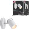 Paulmann 66710 Plafoniera Lampada Soffitto Led Lampada Faretto da Soffitto Spotlight Zyli Ip44 Max 1 x W Gu10 230 V In Metallo Bianco/Cromato
