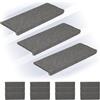 Relaxdays Tappetini Antiscivolo Scale Interne, Set 15 Tappeti Adesivi Gradini, 65x24 cm, Strisce Coprigradini, Grigio