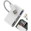 Kefiany Adattatore USB C a lettore schede SD Micro SD USB 3.0 (4 in 1) per iPhone 16 15 per IPad MacBook Compatibile con Samsung Fotocamera OTG per Memoria Esterna Flash Ricarica Rapida