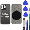Peixiong Sostituzione del coperchio del vetro posteriore 15 Pro per iPhone 15 Pro Sostituzione del vetro posteriore posteriore da 6,1 '' con kit di strumenti di riparazione (Titanio Nero)