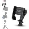 JJC Robusto Supporto per Treppiede Smartphone, Adattatore Universale Rigido Smartphone con Cold Shoe, Rotazione 360º Monitor della Fotocamera per iPhone 16 15 14 Galaxy S25 S24 S23 Ultra e Action Cam