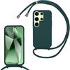 Belzsxy Cover per Samsung Galaxy S26 Ultra con Cordino, Custodia con Laccio Collana Tracolla Collo Liquido Silicone Antiurto TPU Antiurto AntiGraffio Case,Verde
