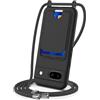 SLWYF Custodia per Google Pixel 8A Cover con cordino regolabile, con porta carte, Silicone Antiurto TPU Regolabile Stylish custodia a tracolla per Google Pixel 8A, Nero