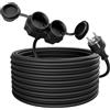 greate Prolunga elettrica da 20 metri con 2 prese - Spina elettrica impermeabile IP44 per estern - Presa shuko 3500W - Prolunghe elettriche, cavo prolunga elettrica, prolunga 16A